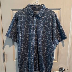 Tommy Bahama Navy Patterned Men's Shirt size large